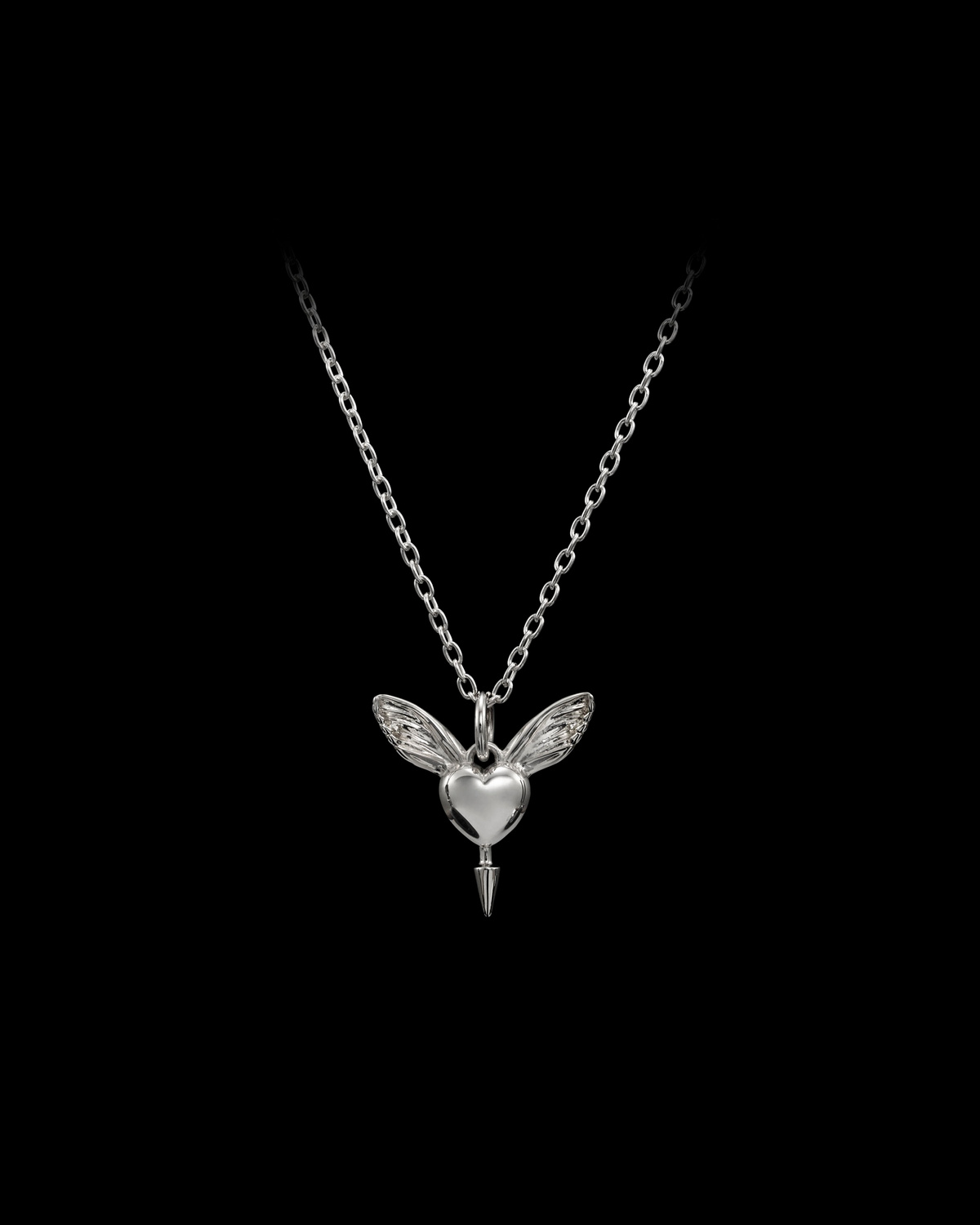 Lovers Necklace 925 Sterling Silver Heart with Wings Maria