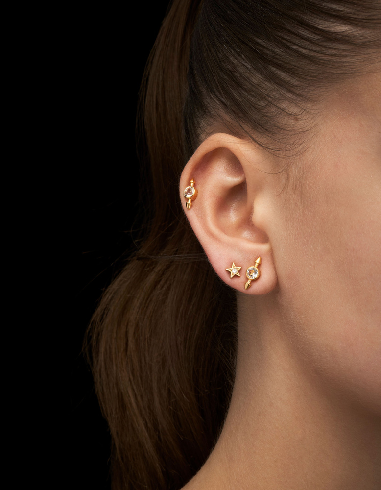 Elegant GoldPlated Stone Ear Stud Maria Nilsdotter