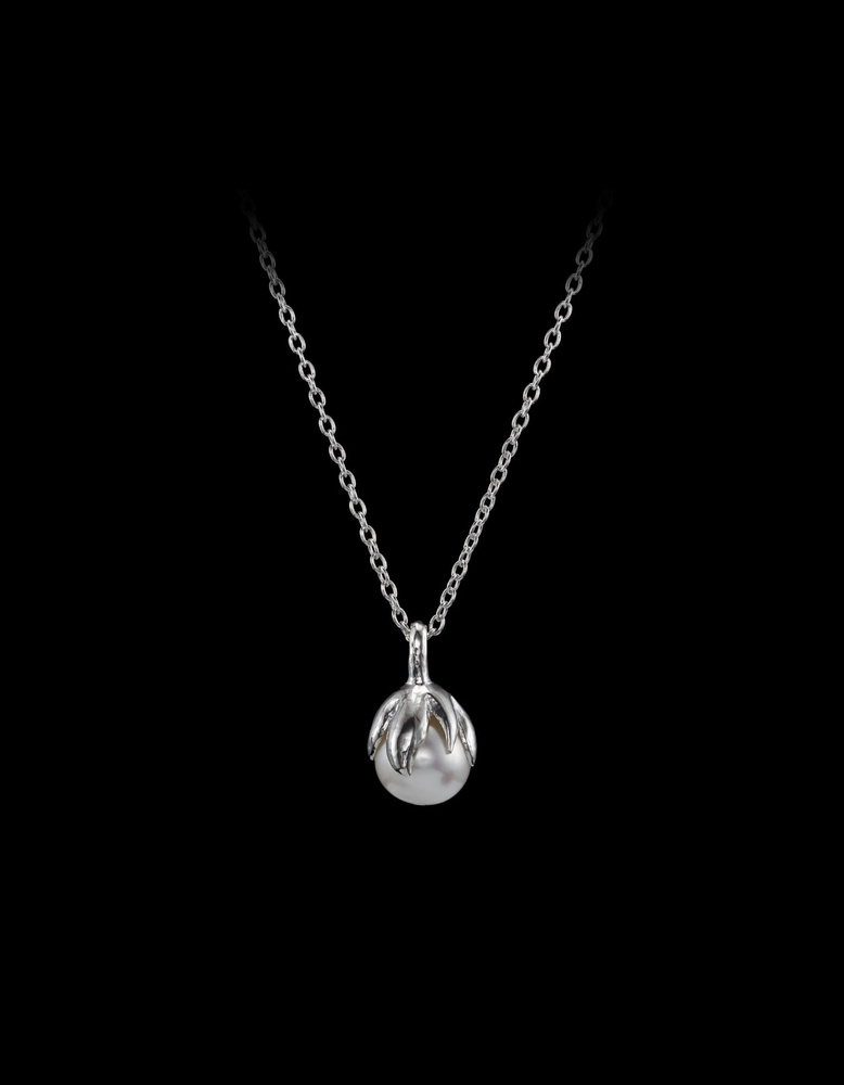 Pearl Tear Necklace - Sterling Silver Elegance | Maria