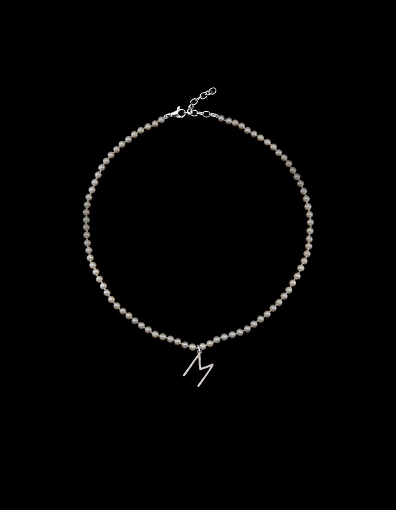 Pearl Letterblock Necklace
