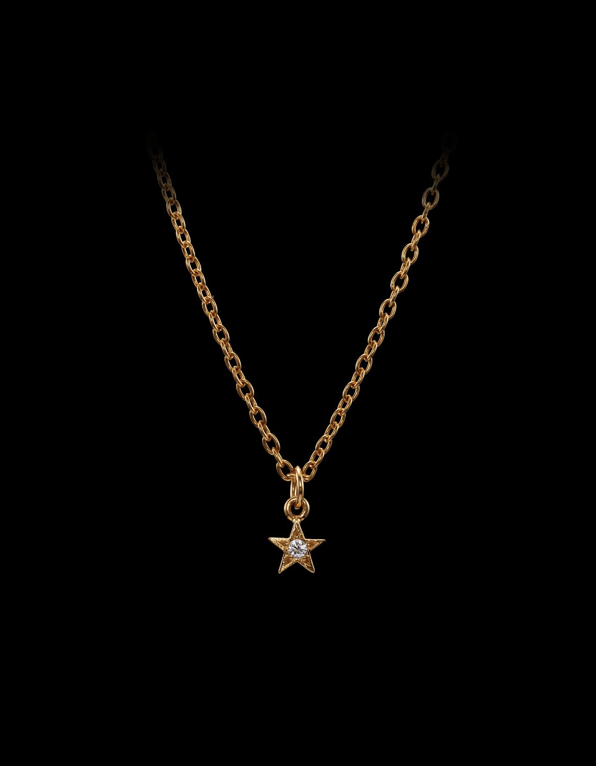Star Diamond Necklace - Celestial 18K Yellow Gold Elegance | Maria 