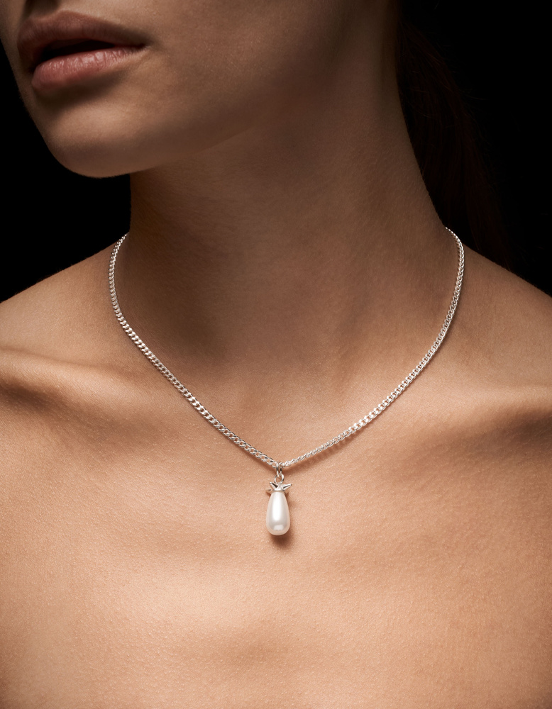 アクセサリー Pearl Tear Necklace 55cm - Silver 767_0d8d52ffc2-pearl-tear-