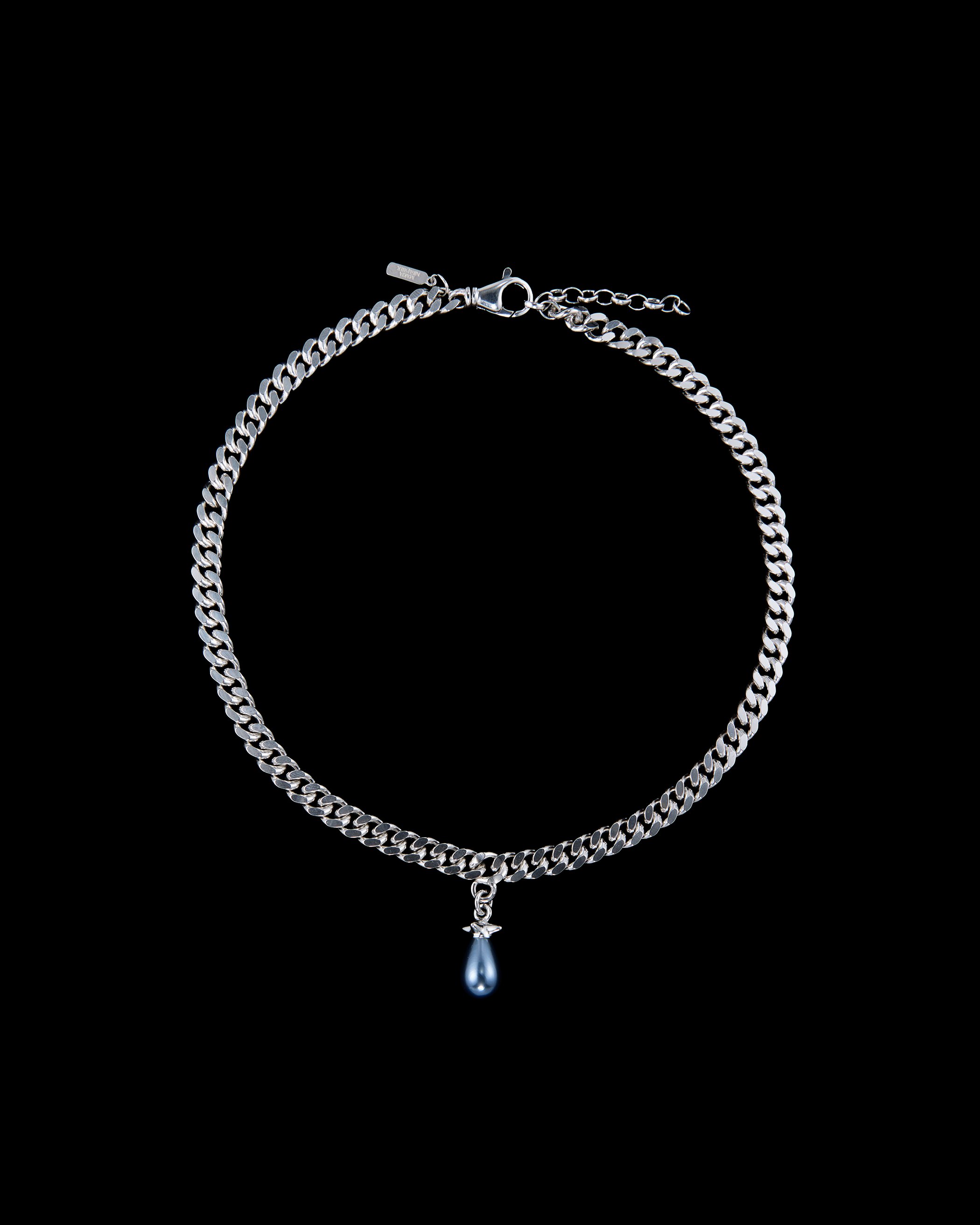 Chunky Chain Drop Pearl Necklace